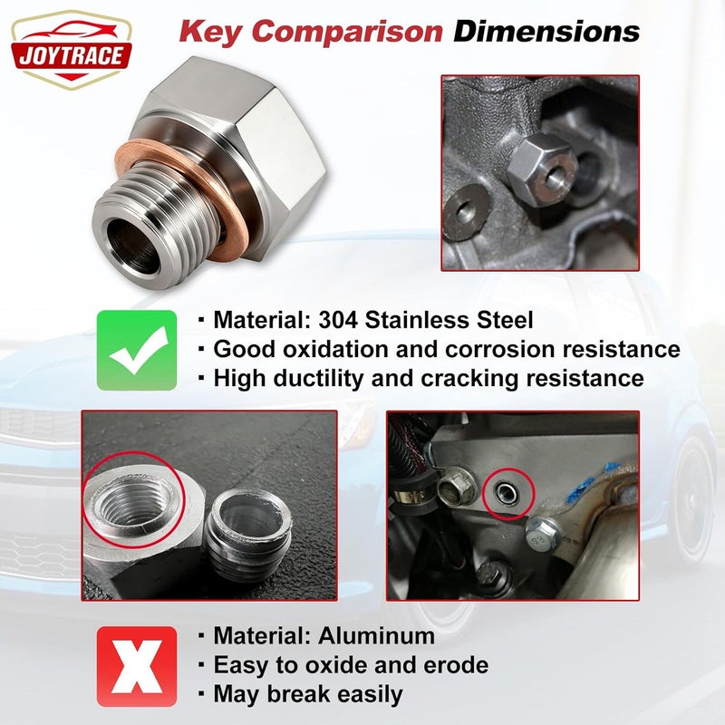 joytrace Oil Pressure Sensor Adapter for GM LS Series Engines LS1 LSX LS3 4.2L 4.3L 4.8L 5.3L 6.0L 6.2L M16 1.5 - Image 2